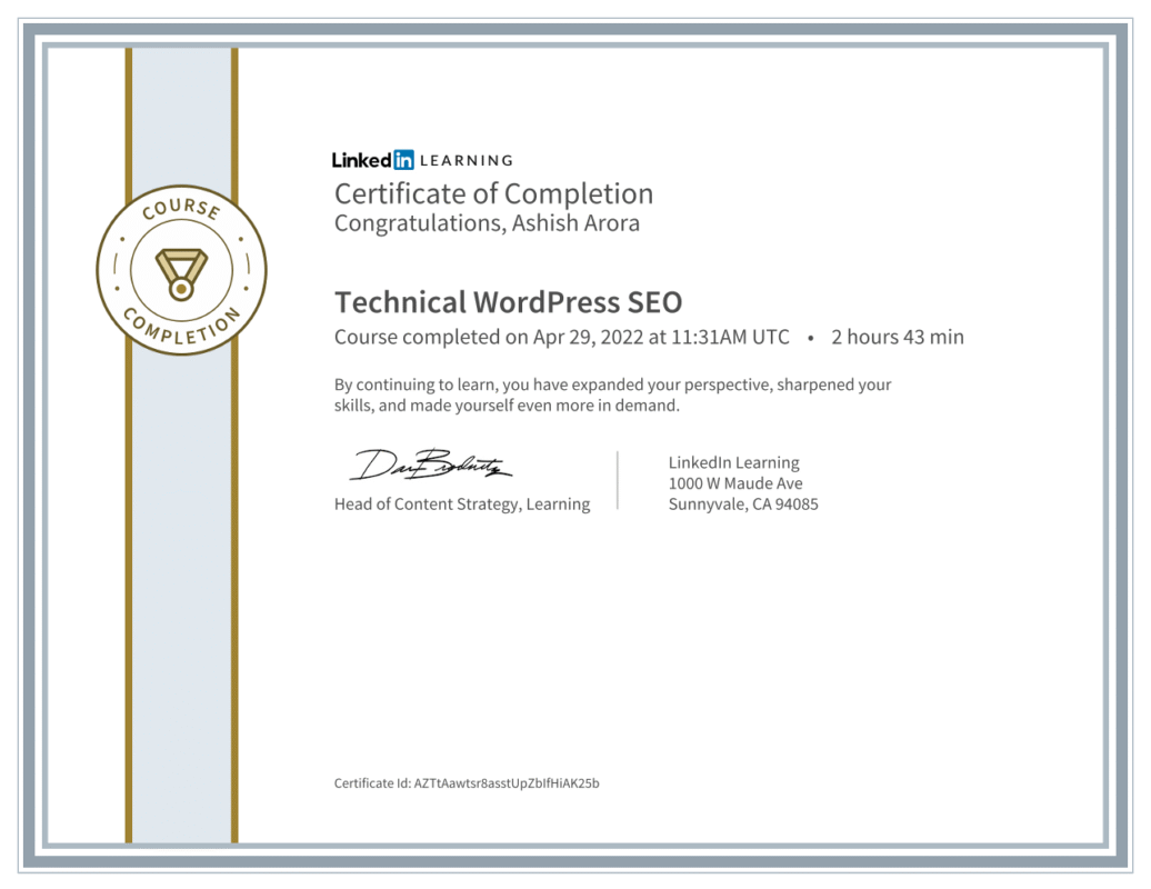 Ashish_Arora_Linkedin_Technical_Wordpress_SEO_Certificates